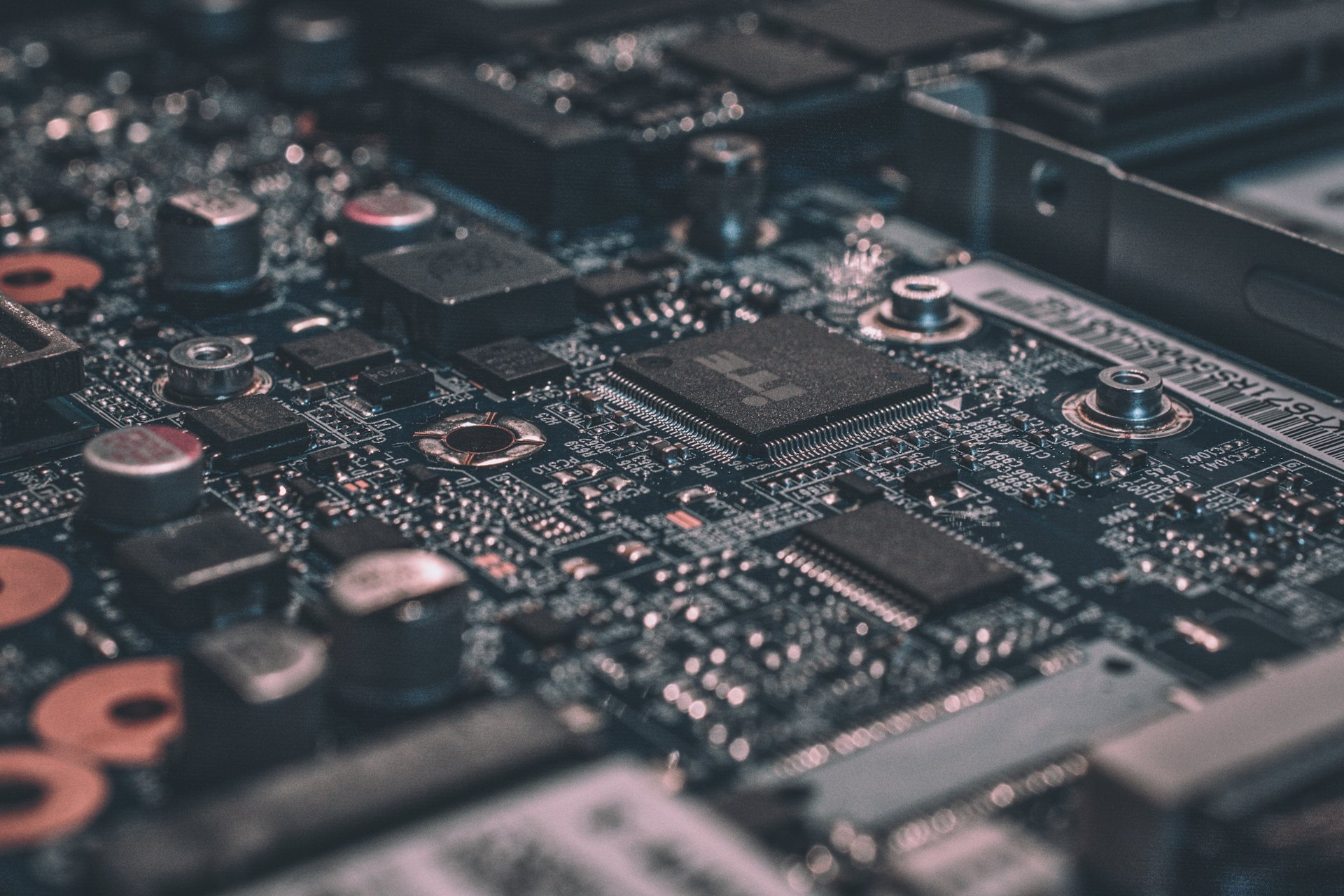 Close-up of an electronic circuit board